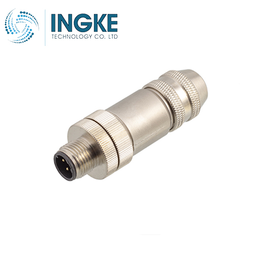 T4111012041-000 M12 Circular Connector Receptacle 4 Position Male Pins Screw Waterproof IP67 A-Code