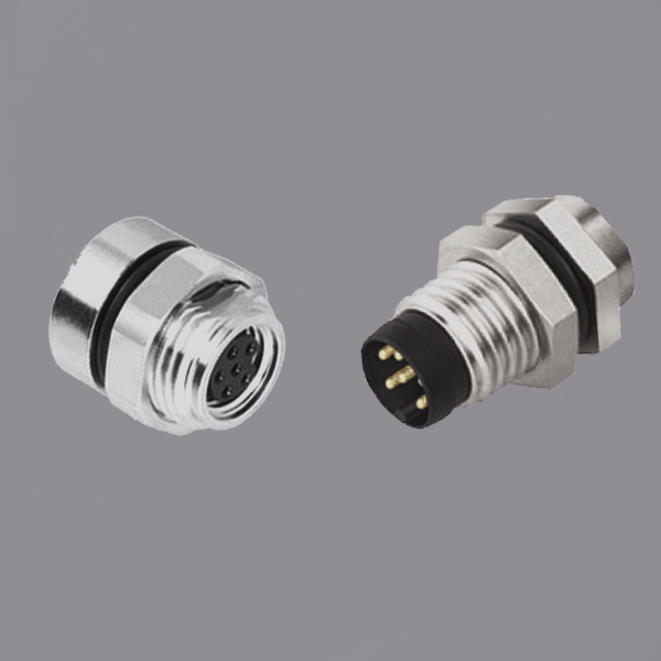 YKM8-PTS2x0xx M8 Circular Waterproof Connector Back Mount Male/Female