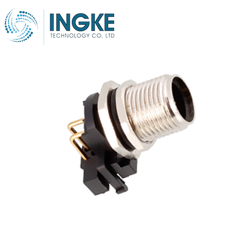 4-2172081-2 M12 Circular Connector Receptacle 5 Position Male Pins Panel Mount Waterproof IP68 A-Code Right Angle