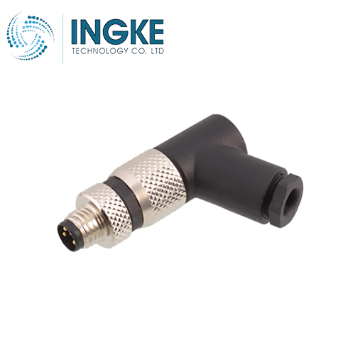 T4013008041-000 M8 Circular Connector Plug 4 Position Male Pins Screw A-Code IP67 Waterproof Right Angle