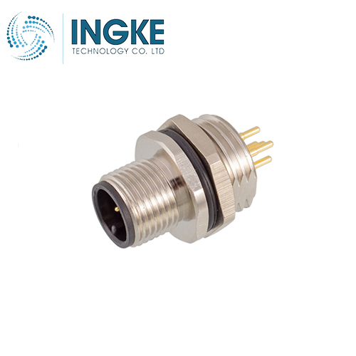 1838893-3 M12 Circular Connector Plug 5 Position Male Pins Panel Mount IP67 Waterproof