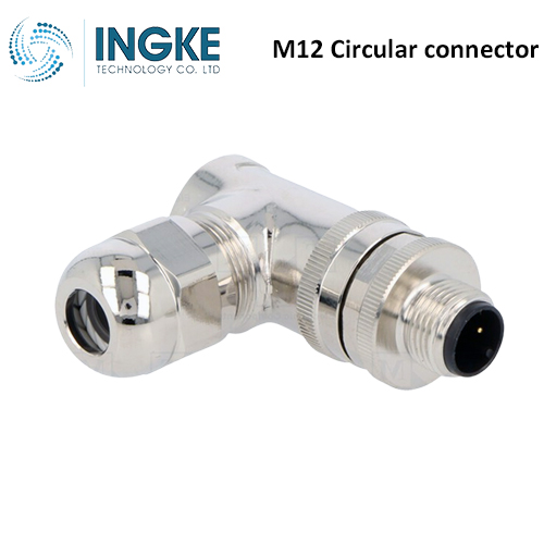 T4113012031-000 M12 Circular Connector Receptacle 3 Position Male Pins Screw Waterproof IP67 A-Code