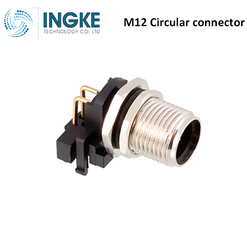 5-2172070-2 M12 Circular Connector Receptacle 8 Position Male Pins Panel Mount Waterproof IP68 A-Code