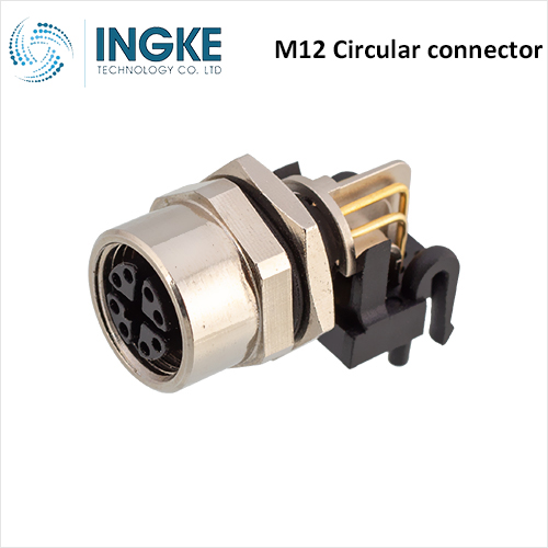 5-2172071-2 M12 Circular Connector Receptacle 8 Position Female Sockets Panel Mount IP68 Waterproof A-Code