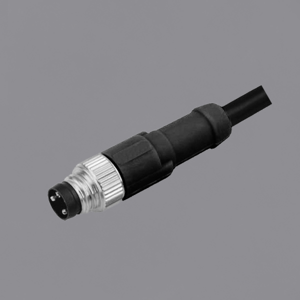 YKM8-OTS010xx M8 Circular Waterproof Connector IP67 Male Threaded Locking Overmolded Cable Assemblies