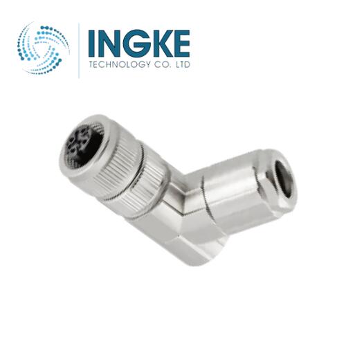 1424661 M12 Circular Connector 5 Position Receptacle Female Sockets Spring-Cage A-Code Right Angle INGKE