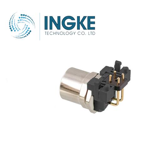 21033214401 M12 Circular Connector 4 Position Plug Female Sockets Solder Angled PCB A-Code INGKE