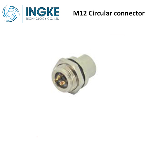 1838415-1 M12 Circular Connector Receptacle 3 Position Female Sockets Panel Mount IP67 Waterproof