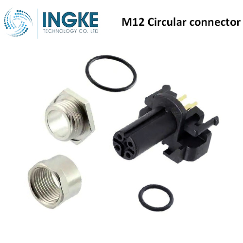 4-2172071-2 M12 Circular Connector Receptacle 5 Position Female Sockets Panel Mount IP67 Waterproof A-Code