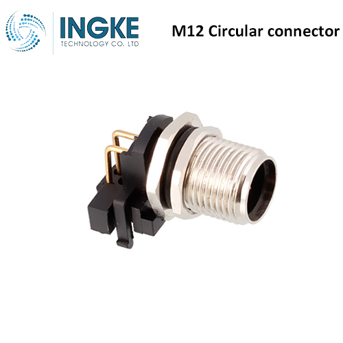 4-2172073-2 M12 Circular Connector Receptacle 5 Position Male Pins Panel Mount Waterproof IP67 B-Code