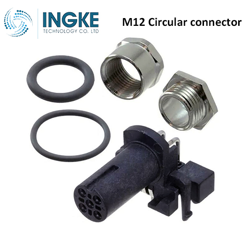 T4145035051-001 M12 Circular Connector Plug 5 Position Female Sockets Panel Mount IP67 A-Code Waterproof Right Angle