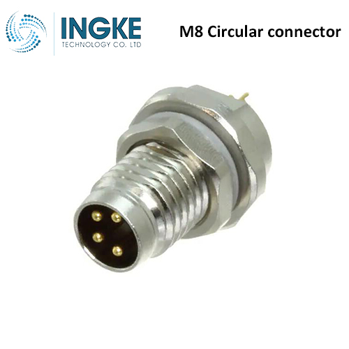 T4032014041-000 M8 Circular Connector Plug 4 Position Male Pins Panel Mount IP67 Waterproof A-Code Automation Control