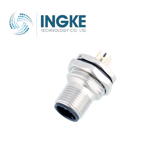 M12A-06PMMP-SF8001 M12 Circular Connector 6 Position Receptacle, Male Pins Solder INGKE