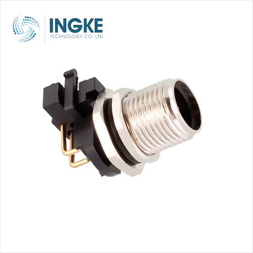 1694211 5 Position Circular Connector Plug Male Pins Solder Panel Mount Through Hole