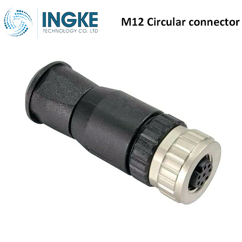 21033192801 M12 Circular Connector Plug 8 Position Female Sockets Screw IP67 Waterproof A-Code