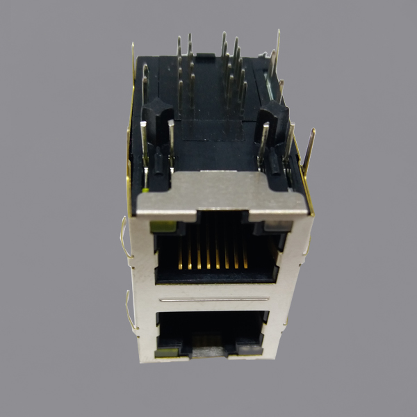 YKG-832109NL 2X1 Ports 1000Base-T RJ45 Modular Jack Gigabit Magnetic Connector with EMI Finger