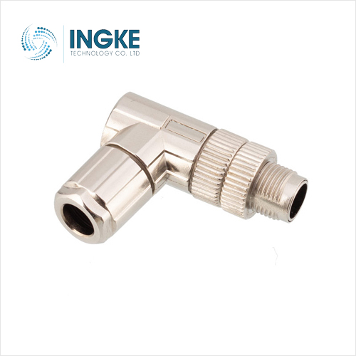 1553653 M12-8 Position Circular Connector Plug Male Pins IDC Free Hanging (In-Line) Angled