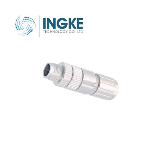 120341-0806 M12 Circular Connector 8 Position Plug Male Pins Gold IDC IP67 - Dust Tight, Waterproof