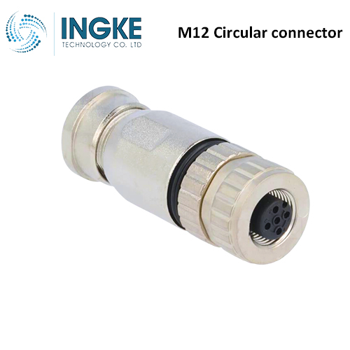 21033292501 M12 Circular Connector Receptacle 5 Position Female Sockets Screw Waterproof A-Code