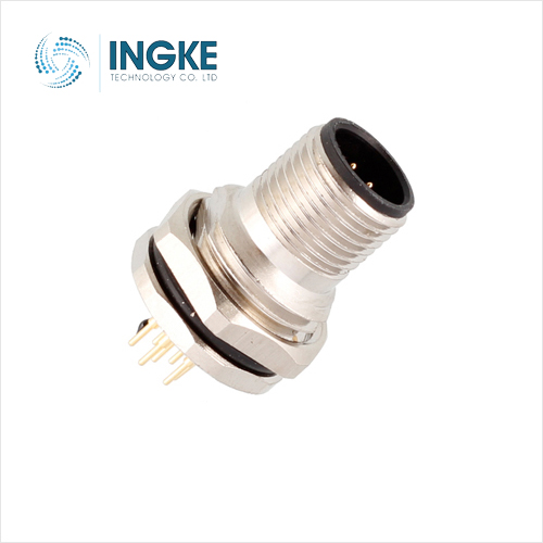 1441804 8 Position Circular Connector Plug Male Pins Solder Panel Mount Through Hole
