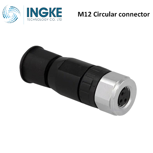 T4112001051-000 M12 Circular Connector Plug 5 Position Female Sockets Screw Right Angle IP67 Waterproof A-Code