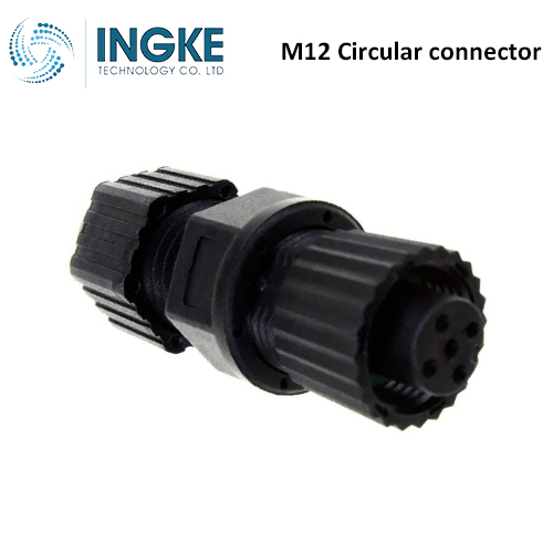 1838276-3 M12 Circular Connector Receptacle 5 Position Female Sockets Panel Mount IP67 Waterproof