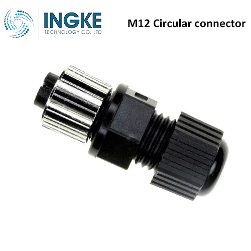 1838274-1 M12 Circular Connector Receptacle 3 Position Female Sockets Panel Mount IP67 Waterproof