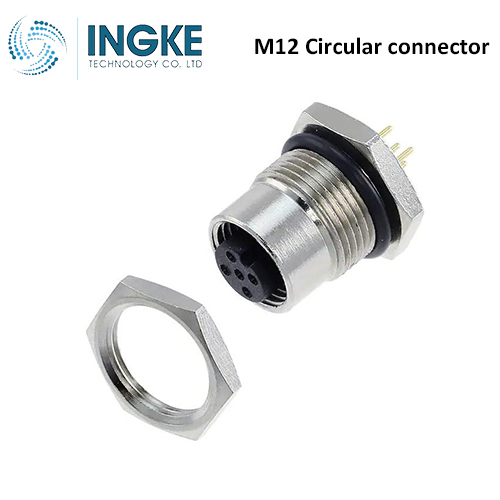 1838417-3 M12 Circular Connector Receptacle 5 Position Female Sockets Panel Mount IP67 Waterproof