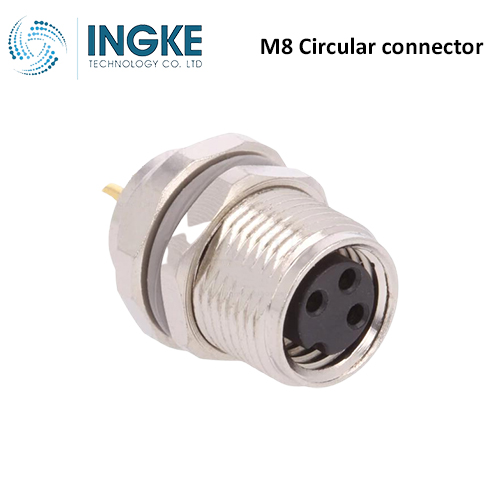T4031017031-000 M8 Circular Connector Receptacle 3 Position Female Sockets Panel Mount IP67 Waterproof A-Code
