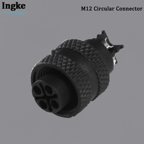 YKM12-ATS1204A M12 Circular Connector IP67 Waterproof Screw Plastic Sensor Socket