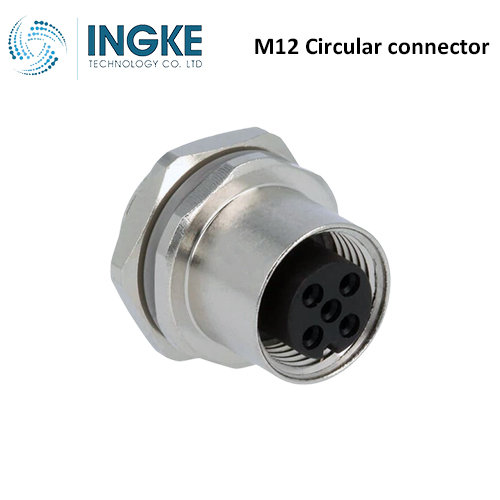 T4133012051-000 M12 Circular Connector Plug 5 Position Female Sockets Panel Mount IP67 A-Code Waterproof