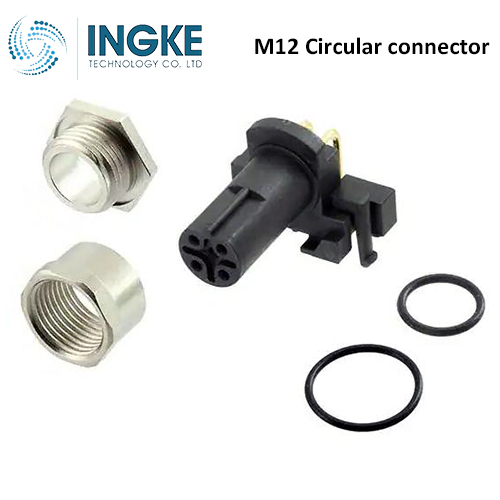 4-2172083-2 M12 Circular Connector Receptacle 5 Position Female Sockets Panel Mount IP68 Waterproof Right Angle B-Code