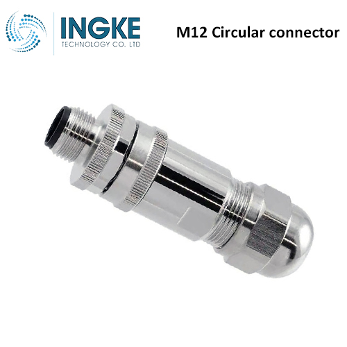 T4111512041-000 M12 Circular Connector Receptacle 4 Position Male Pins Screw Waterproof IP67 D-Code