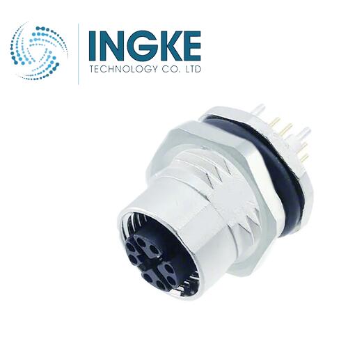 1424177 M12 Circular Connector 8 (Data) Position Receptacle Female Sockets Solder IP67 Dust Tight Waterproof