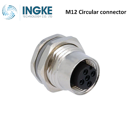 T4131012031-000 M12 Circular Connector Plug 3 Position Female Sockets Panel Mount IP67 A-Code Waterproof