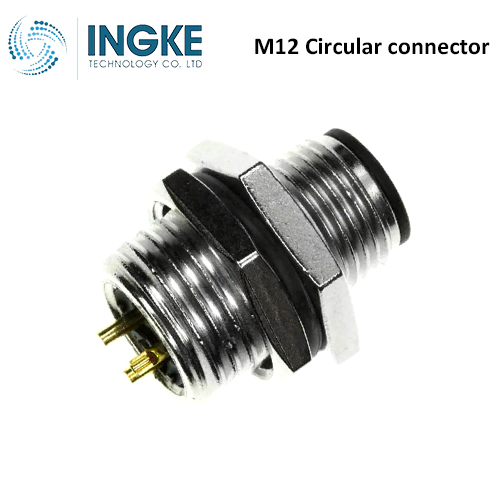 1838893-1 M12 Circular Connector Plug 3 Position Male Pins Panel Mount IP67 Waterproof
