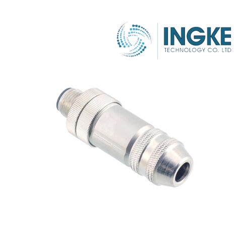 1417430 M12 Circular Connector 8 Position Plug Male Pins Axial Pierce IP65 Dust Tight Water Resistant