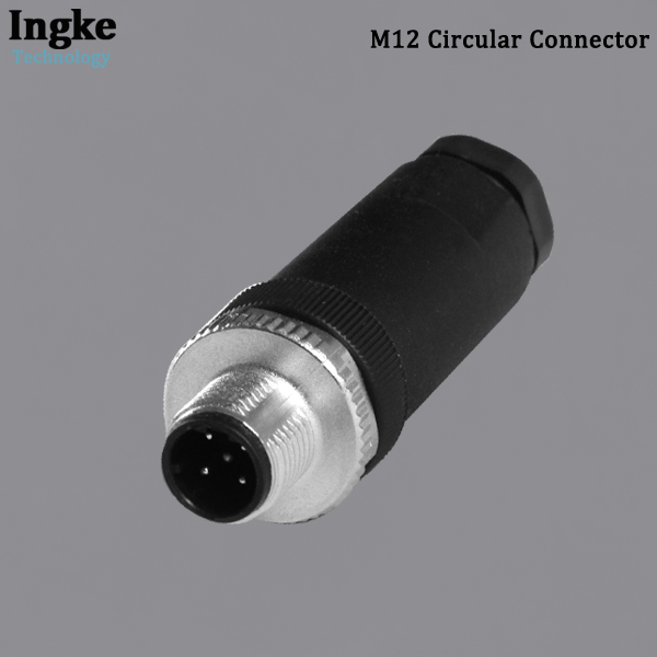 YKM12-ATS110xA M12 Circular Connector IP67 Waterproof Sensor Plug with Screw Zinc