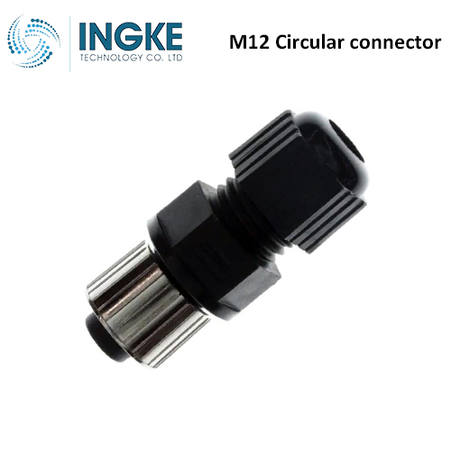 1838274-3 M12 Circular Connector Receptacle 5 Position Female Sockets Solder Cup IP67 Waterproof