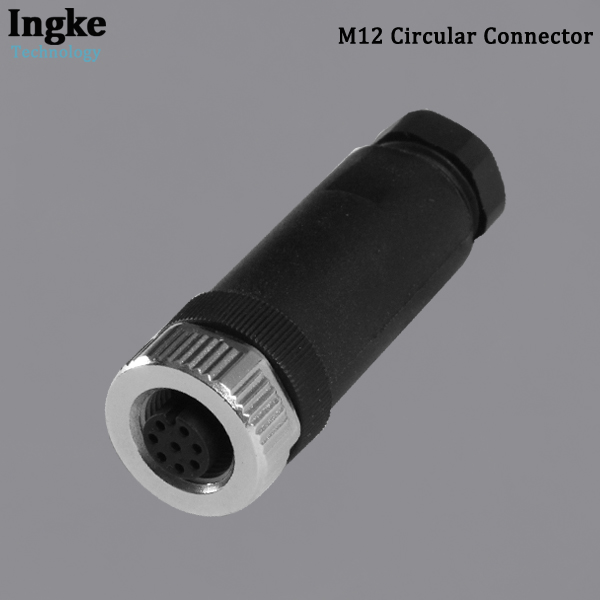 YKM12-ATS220xA M12 Circular Connector IP67 Waterproof Sensor Socket with Screw Zinc
