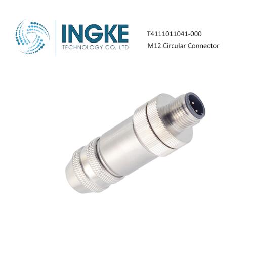 T4111011041-000 M12 Circular Connector 4 Position Receptacle Male Pins Screw