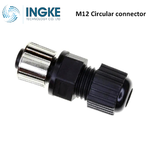 1838274-2 M12 Circular Connector Plug 4 Position Female Sockets Solder Cup IP67 Waterproof