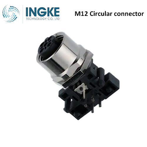 T4145415031-001 M12 Circular Connector Plug 3 Position Female Sockets Panel Mount IP67 B-Code Waterproof Right Angle