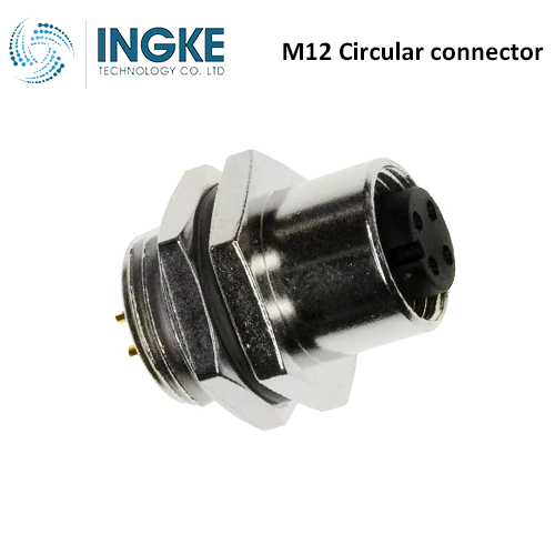 1838891-2 M12 Circular Connector Receptacle 4 Position Female Sockets Panel Mount IP67 Waterproof