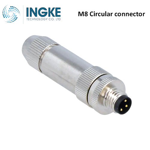 T4011019031-000 M8 Circular Connector Plug 3 Position Male Pins Screw IP67 Waterproof