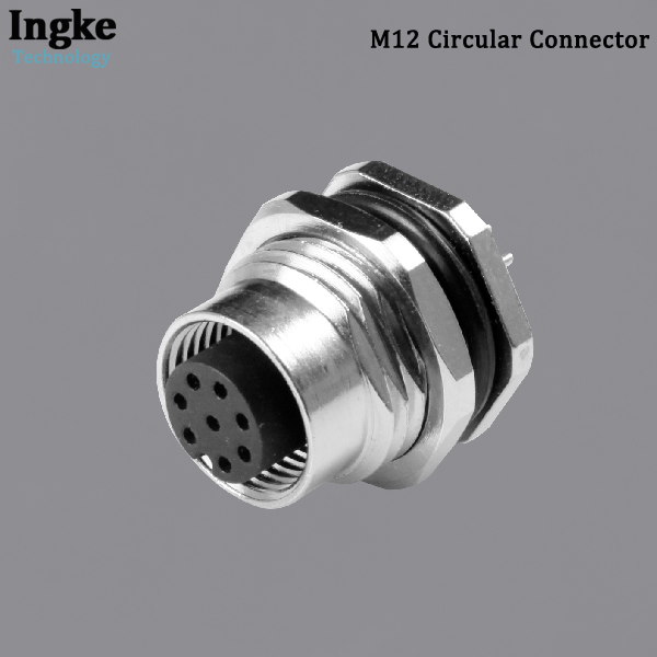 YKM12-FTS020xA M12 Circular Connector IP67 Waterproof Flanged Solder Sensor Socket