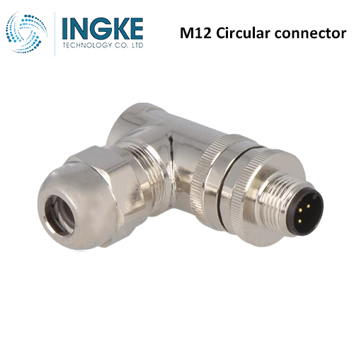 T4113012051-000 M12 Circular Connector Receptacle 5 Position Male Pins Screw Waterproof IP67 A-Code