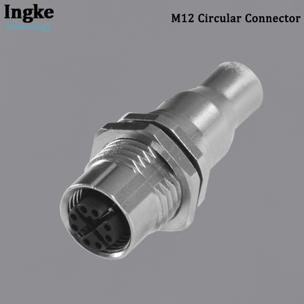YKM12-FTS2218A M12 Circular Connector IP67 Waterproof Dip Solder Sensor Socket