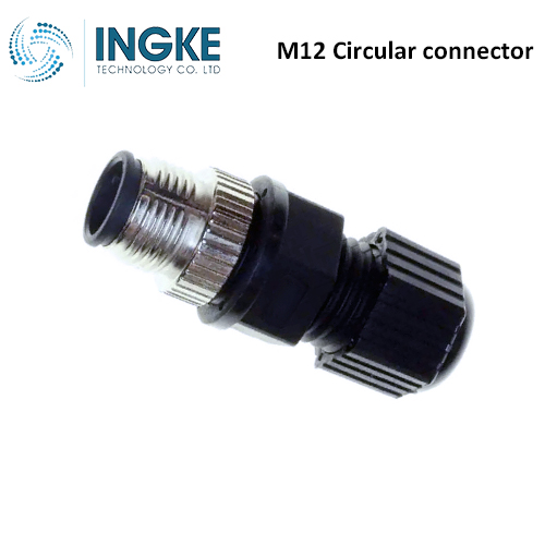 1838275-1 M12 Circular Connector Plug 3 Position Male Pins Solder Cup IP67 Waterproof