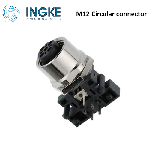 T4145435031-001 M12 Circular Connector Plug 3 Position Female Sockets Panel Mount IP67 B-Code Waterproof Right Angle